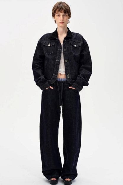 Cow Color Slim-Fitting Cotton Straight-Leg Pants