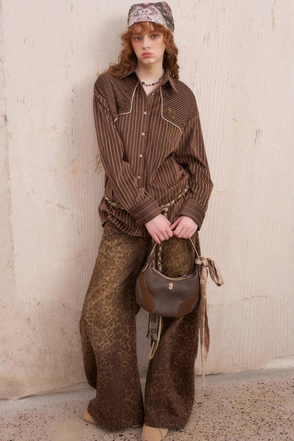 Vintage Beaded Suede Shirt