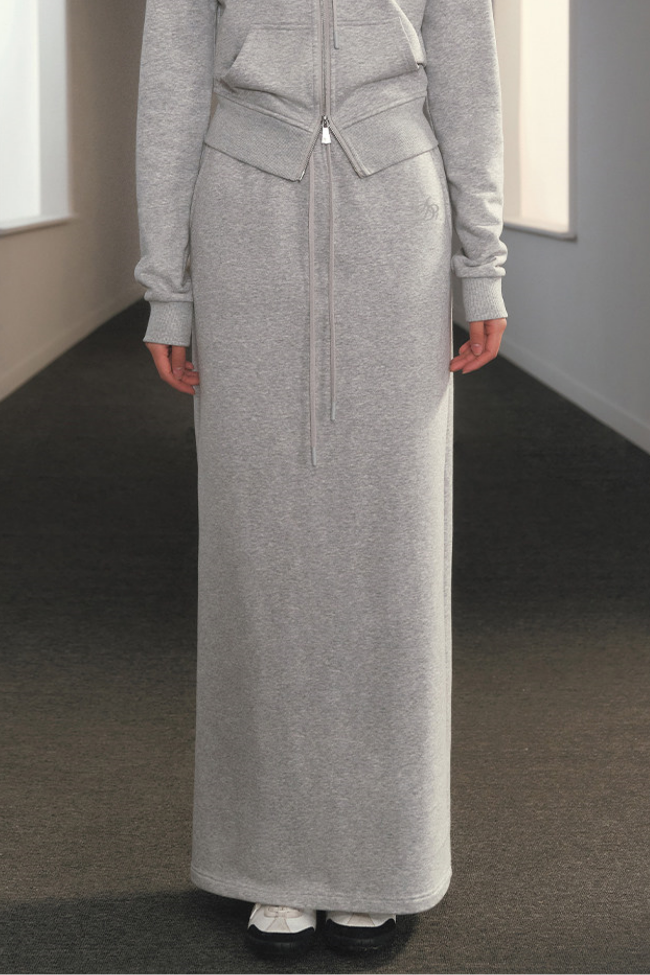 One-Shoulder Sweatshirt Skirt Set-Up