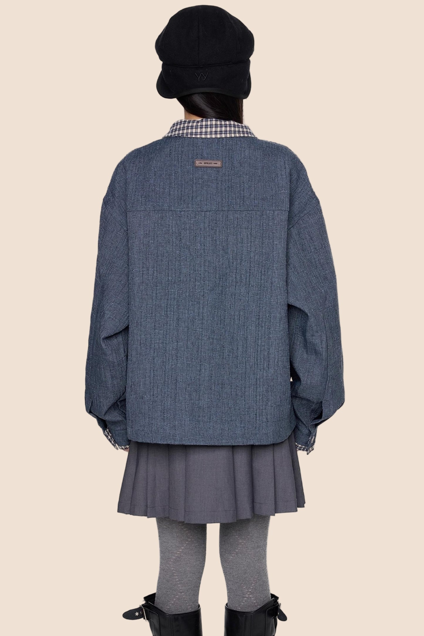 Autumn Embroidered Plaid Jacket