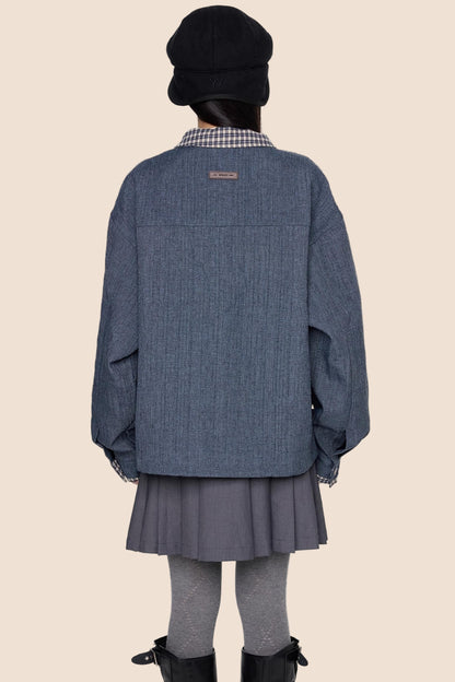 Autumn Embroidered Plaid Jacket