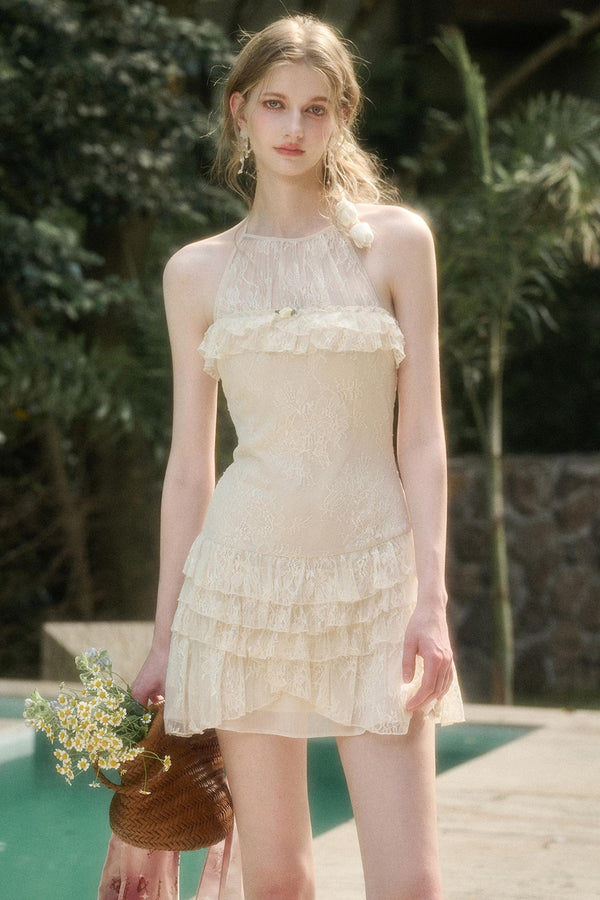 Wave Lace Mini Dress