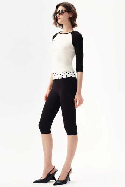 French Color-Blocked Raglan Top