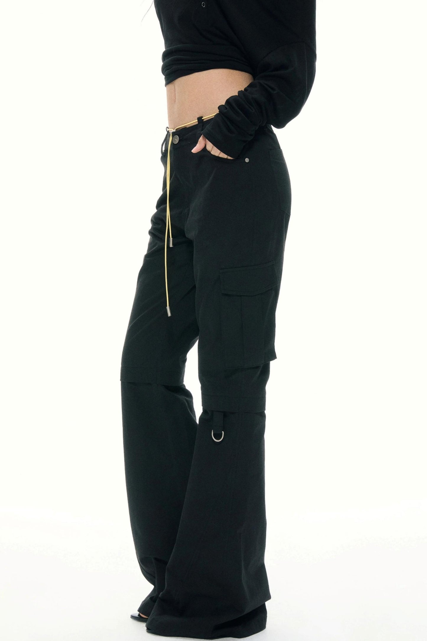 Retro Color-Block Flare Pants