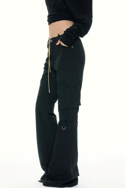 Retro Color-Block Flare Pants