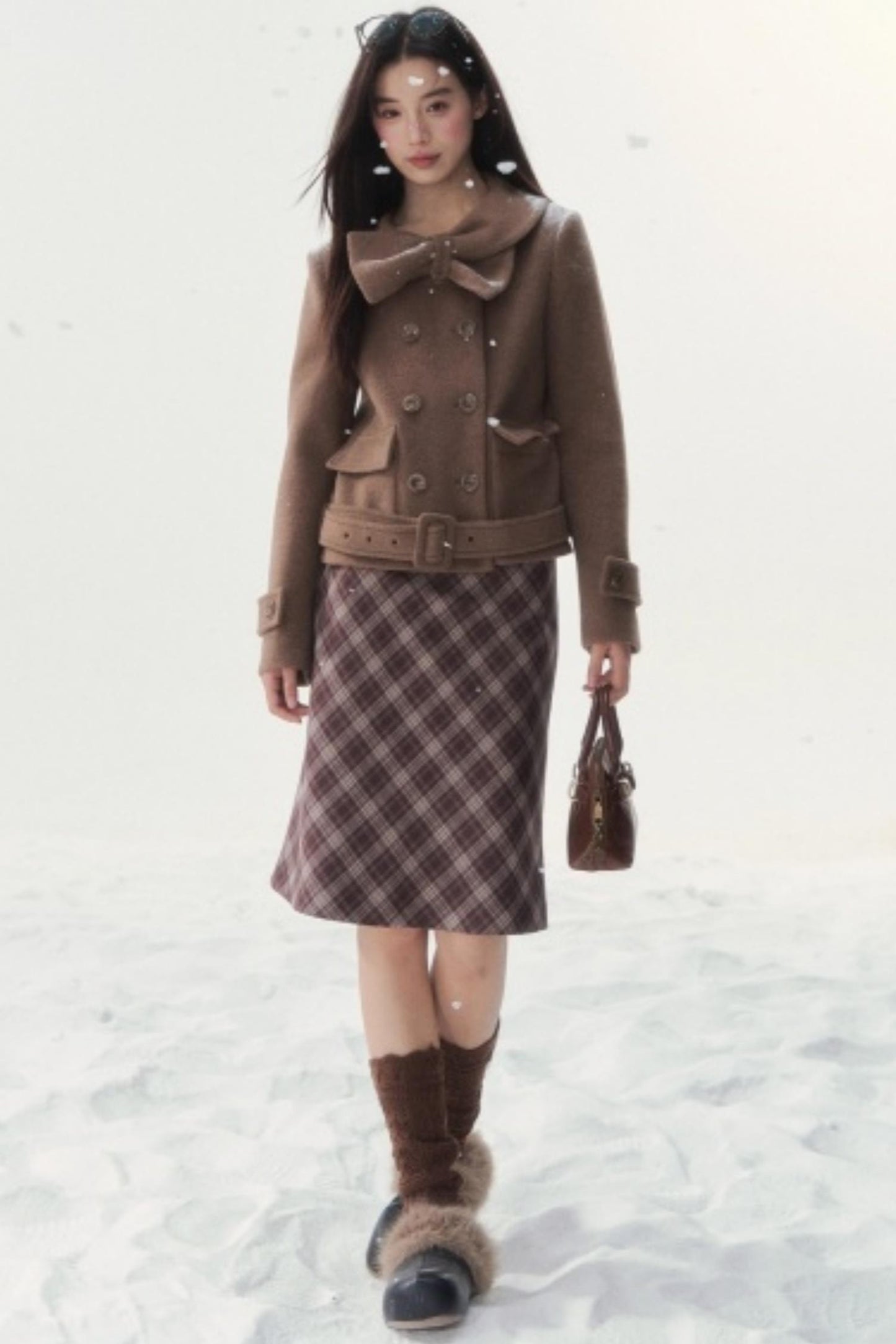 Vintage Plaid Midi Skirt