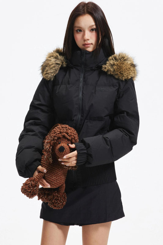 Hooded Fur Collar Down Jacket