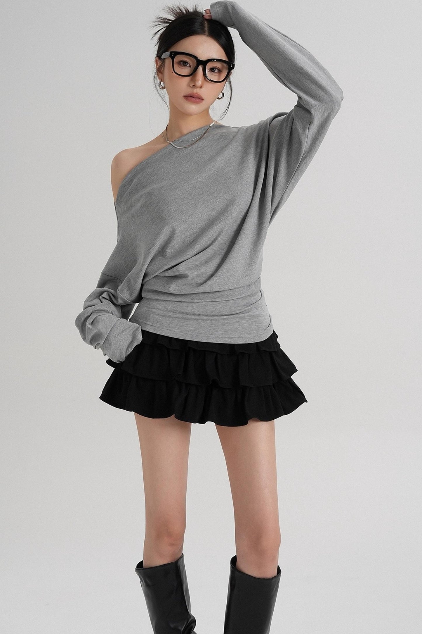 Temperament Shoulder T-shirt