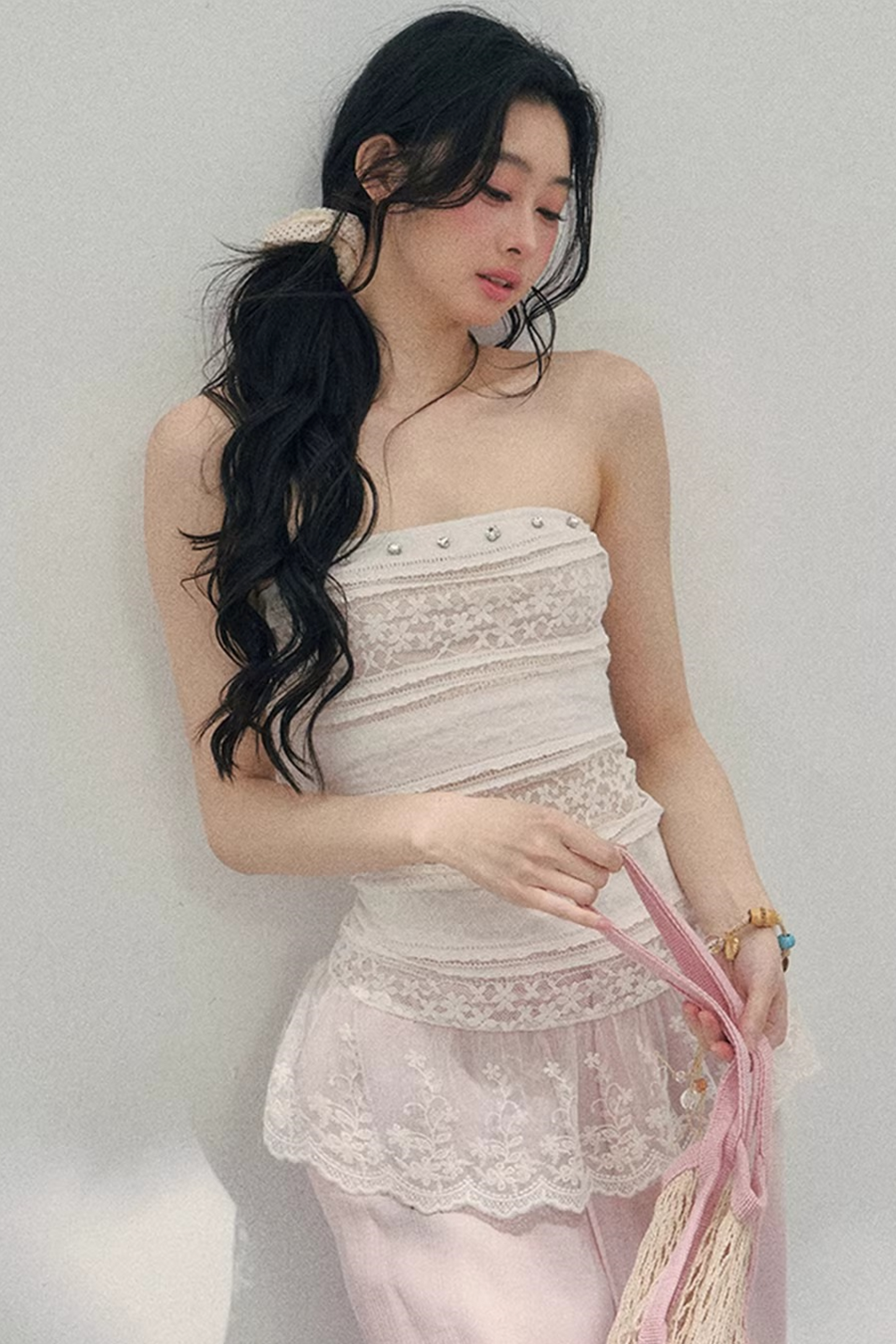 Hazy Muse Lace Tube Top