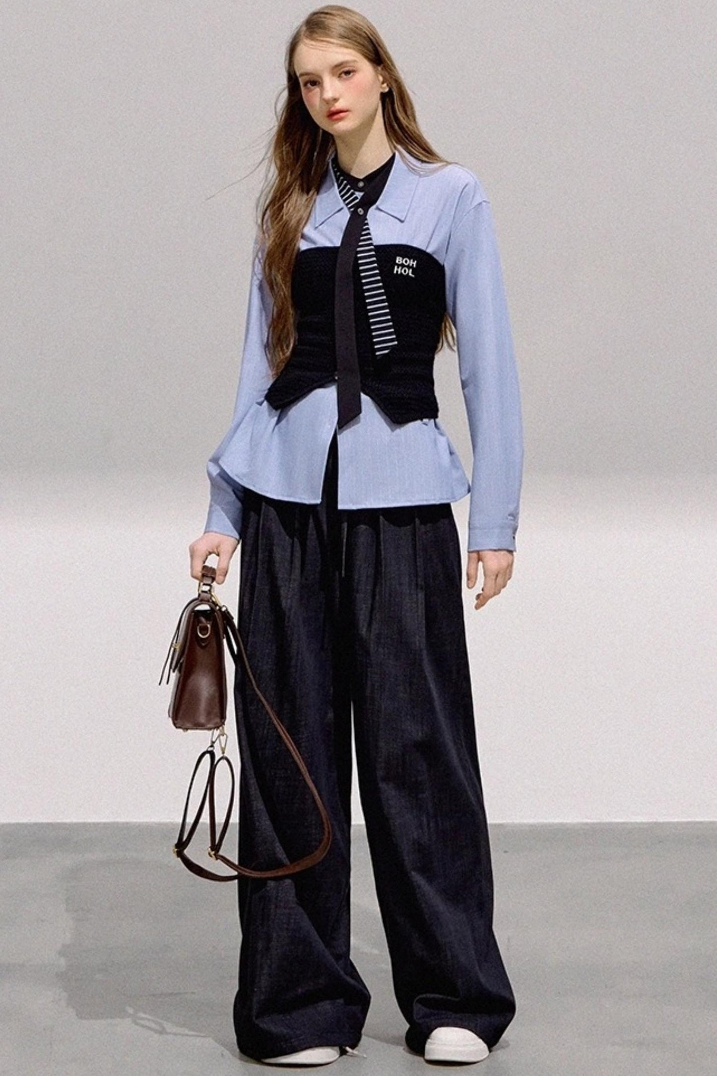 Mint Blue Striped Tunic Shirt