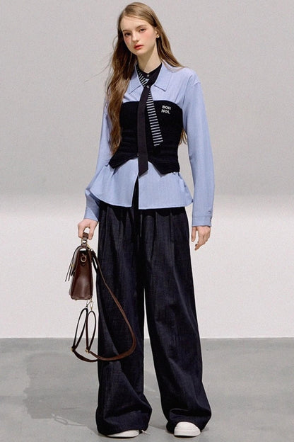 Mint Blue Striped Tunic Shirt