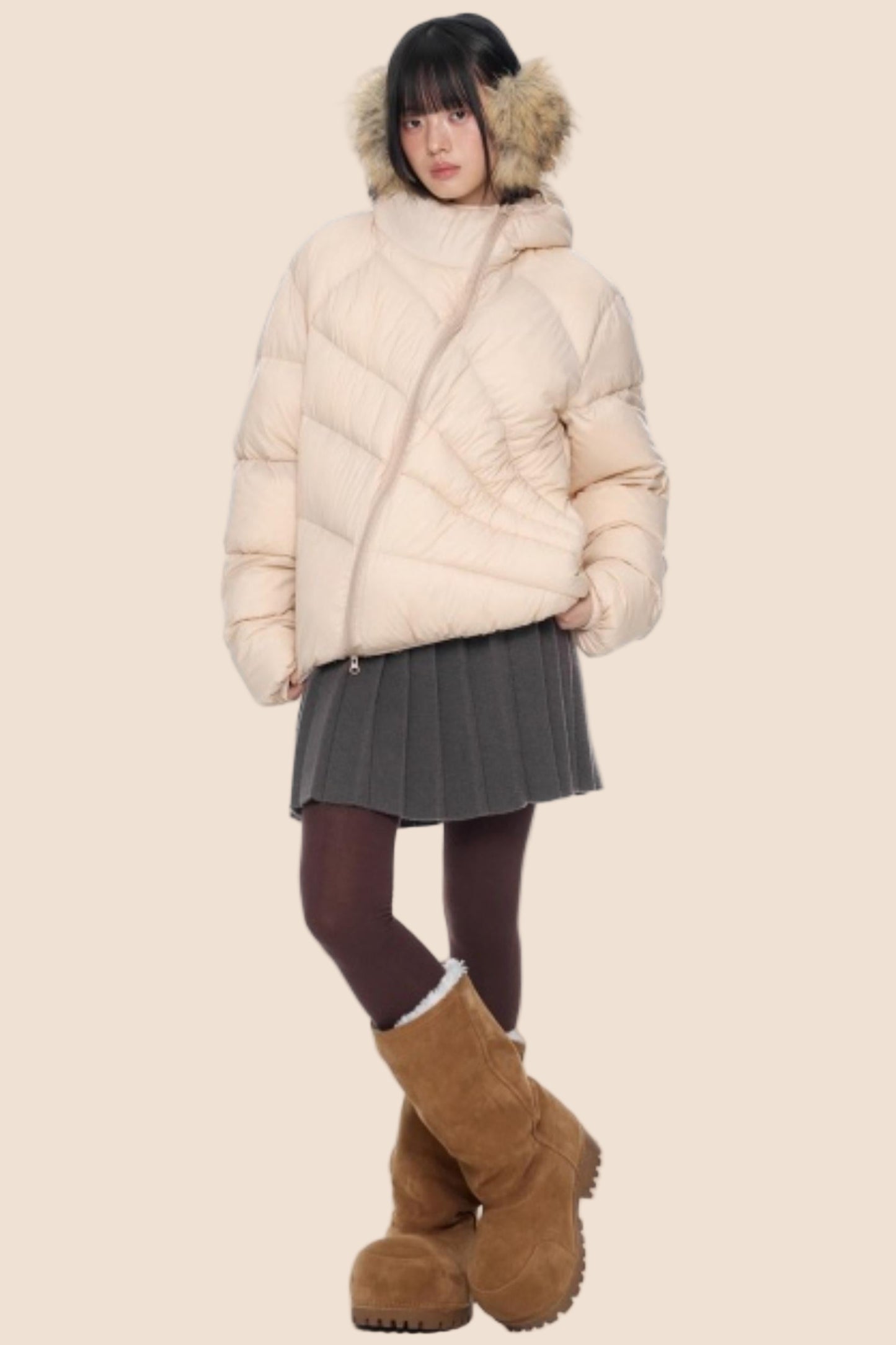 Deconstructed Hooded Down Jacket