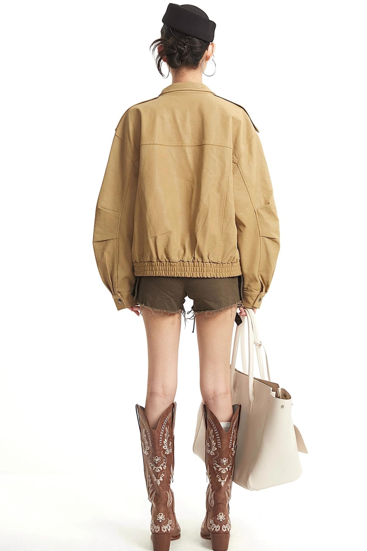Retro Khaki Leather Jacket