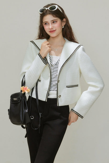 Wool Blend Silhouette Short Coat