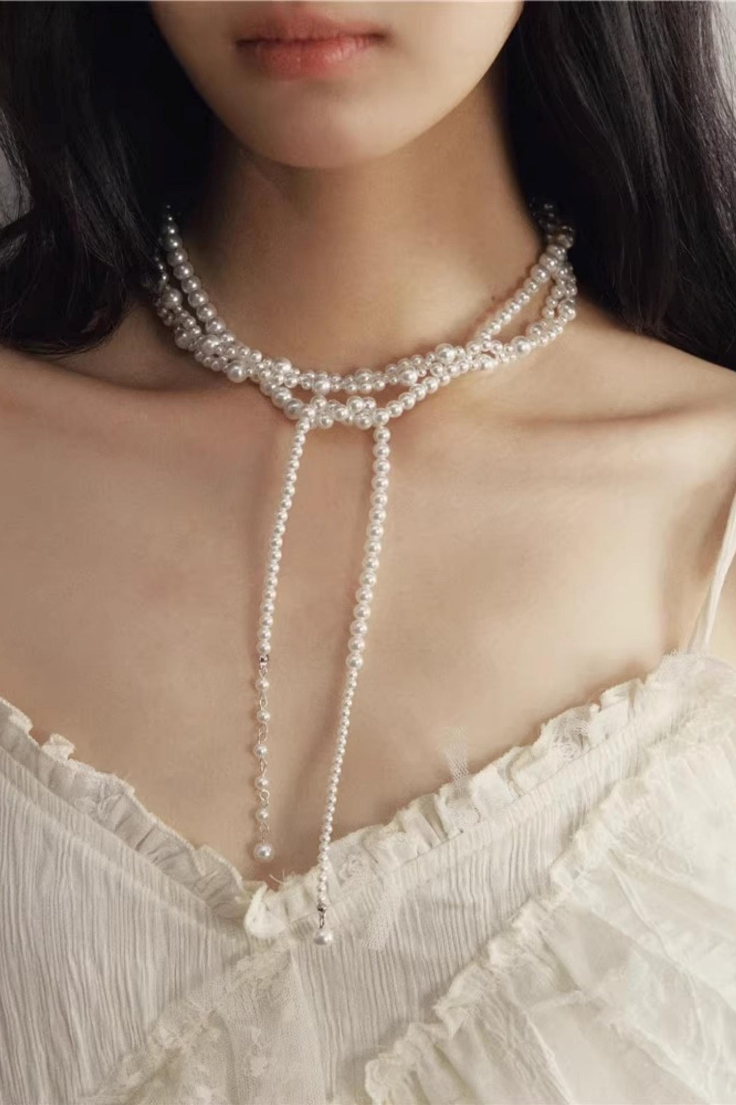 White Pearl Multi-Layer Necklace