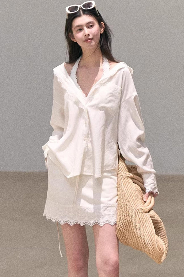 Lyocell Lace Vacation Shirt Set-Up