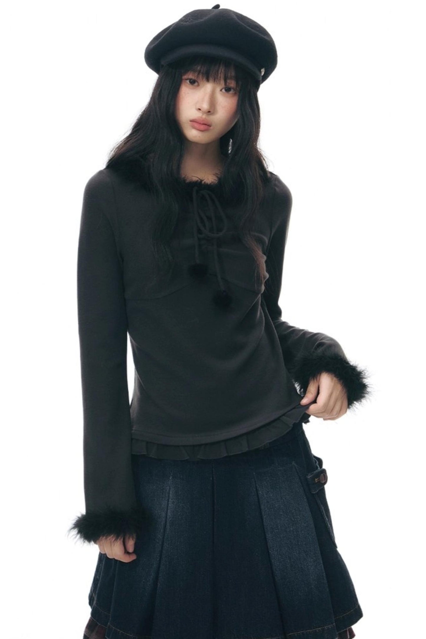 Furry Patchwork Base Layer Top