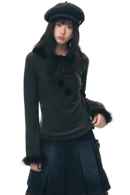 Furry Patchwork Base Layer Top