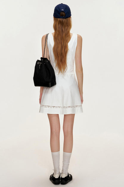 Romantic V-Neck Tencel Dress With Base Top Set-Up