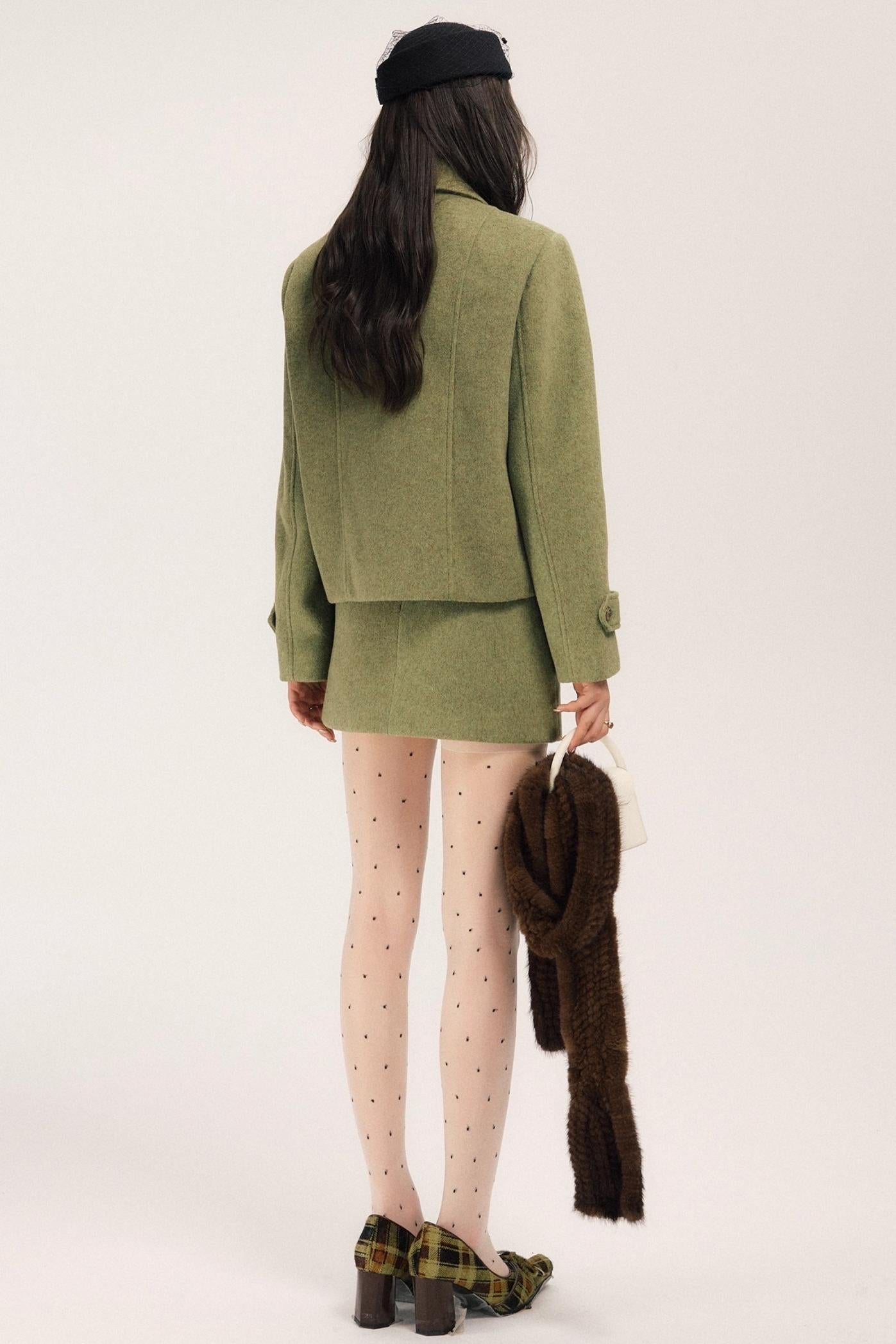 Flight Diary Woolen Jacket & Skirt Set-Up