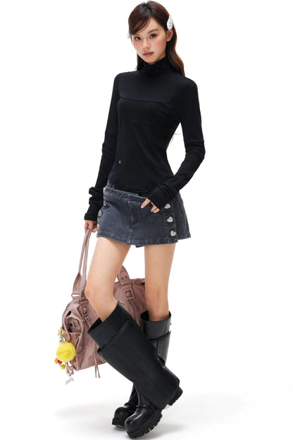 Enzyme Wash Twill Skirt Pants