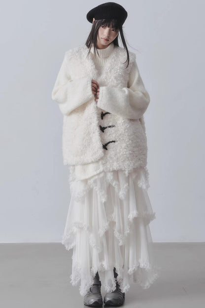 Winter-Kunstlammwollmantel