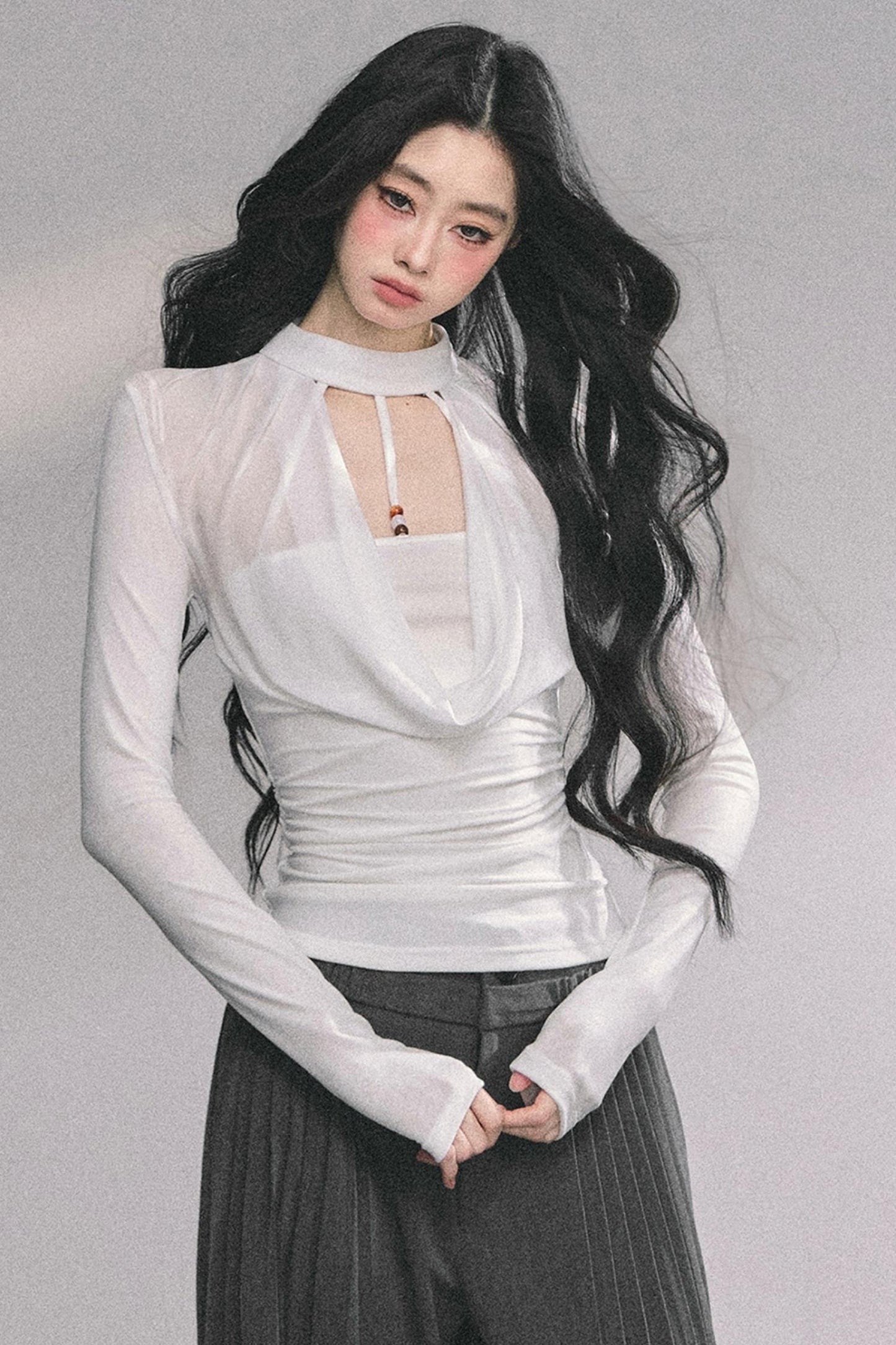 Pure Desire Long-Sleeved Black Top