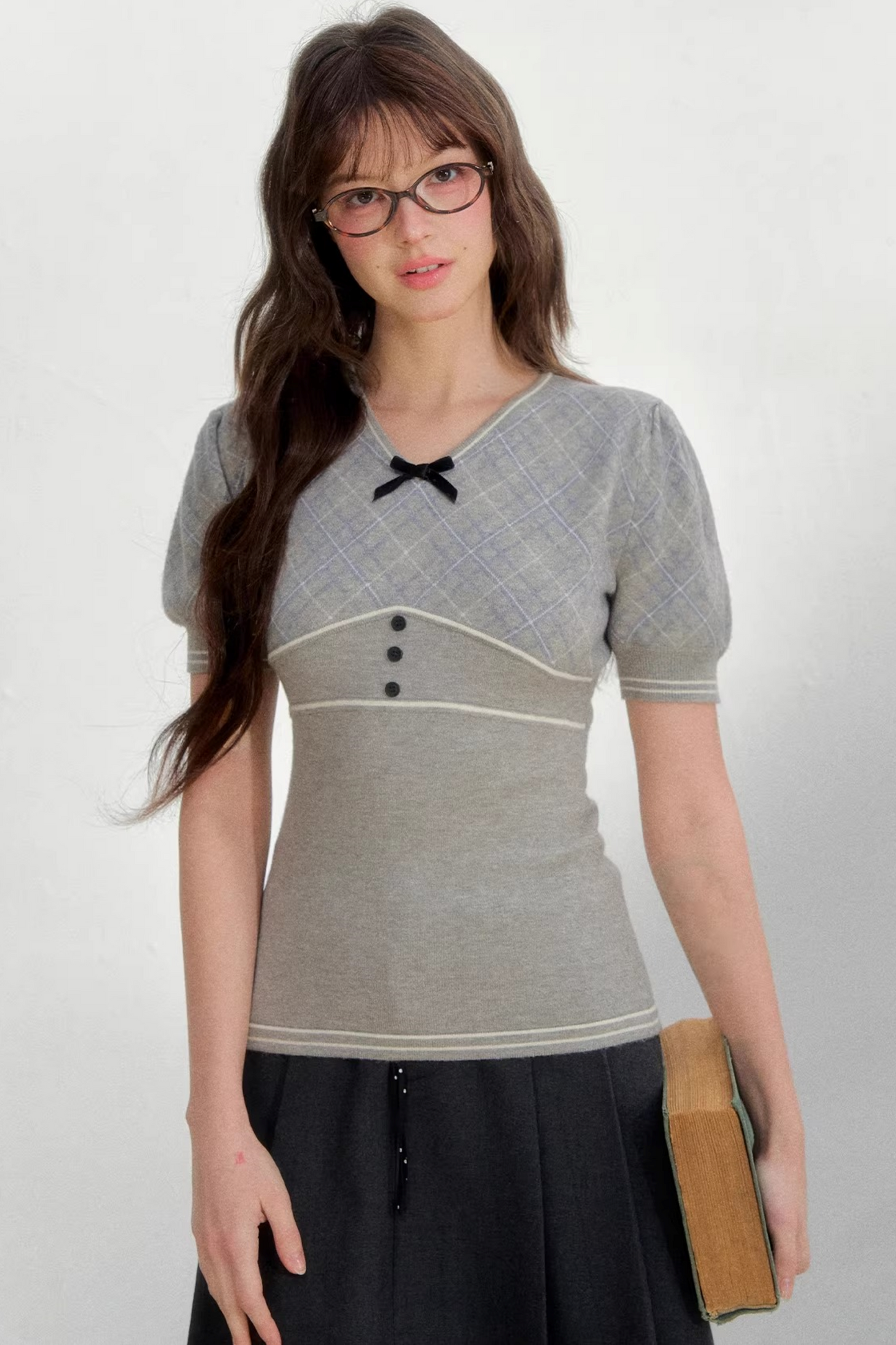 Retro Patterned Knit Top