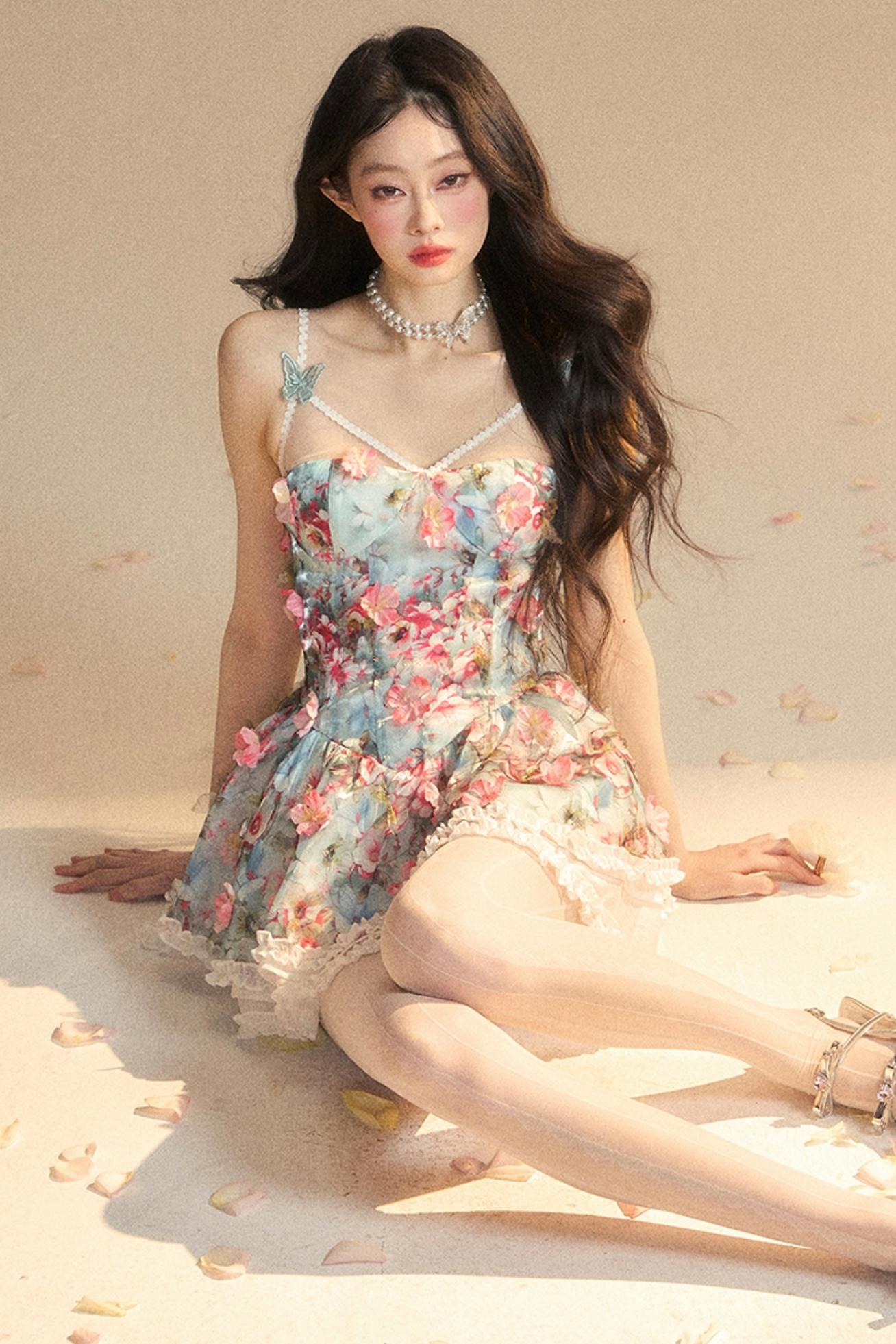 Vintage Floral Garter Dress