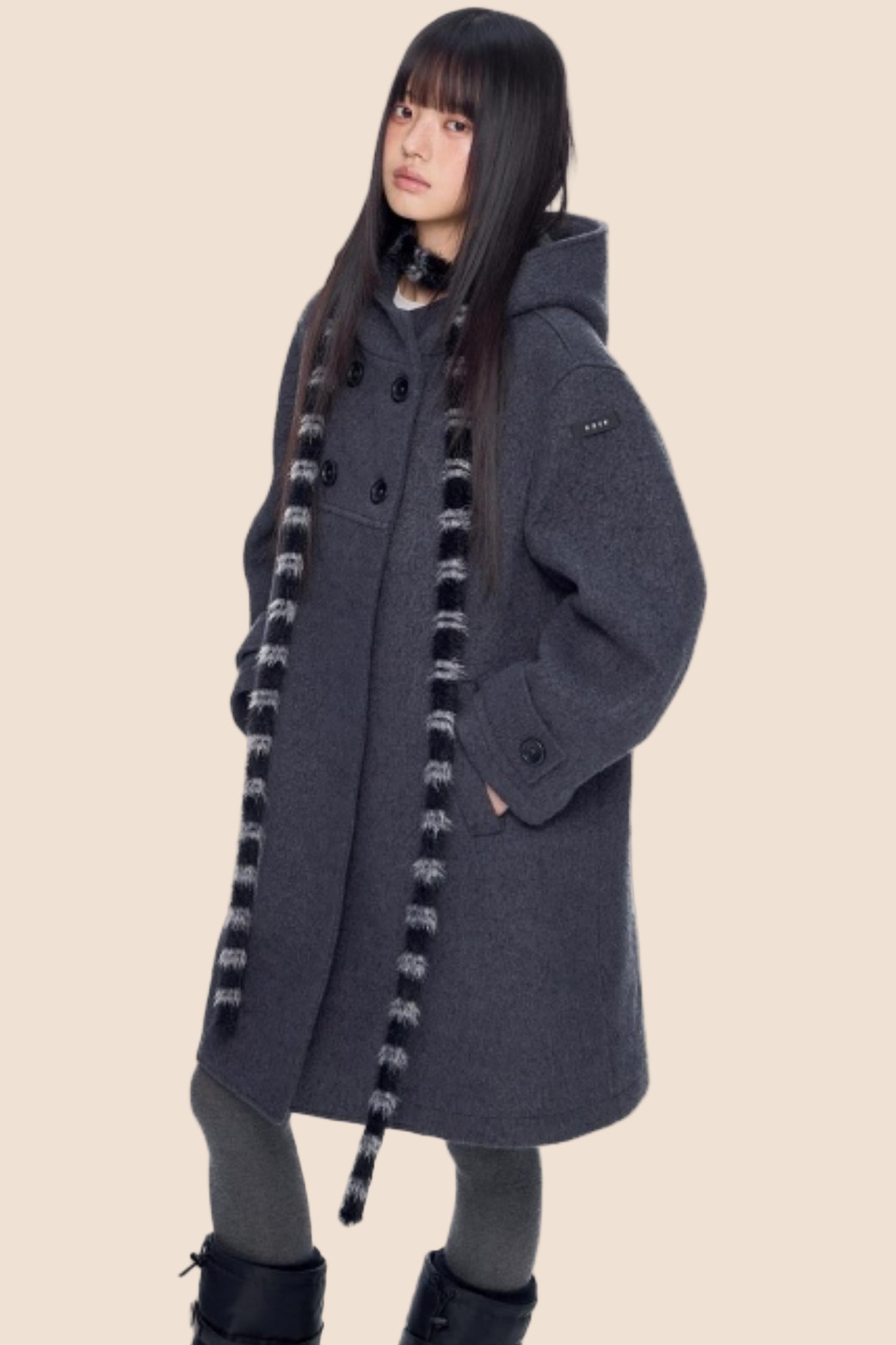 Retro Hooded Woolen Coat