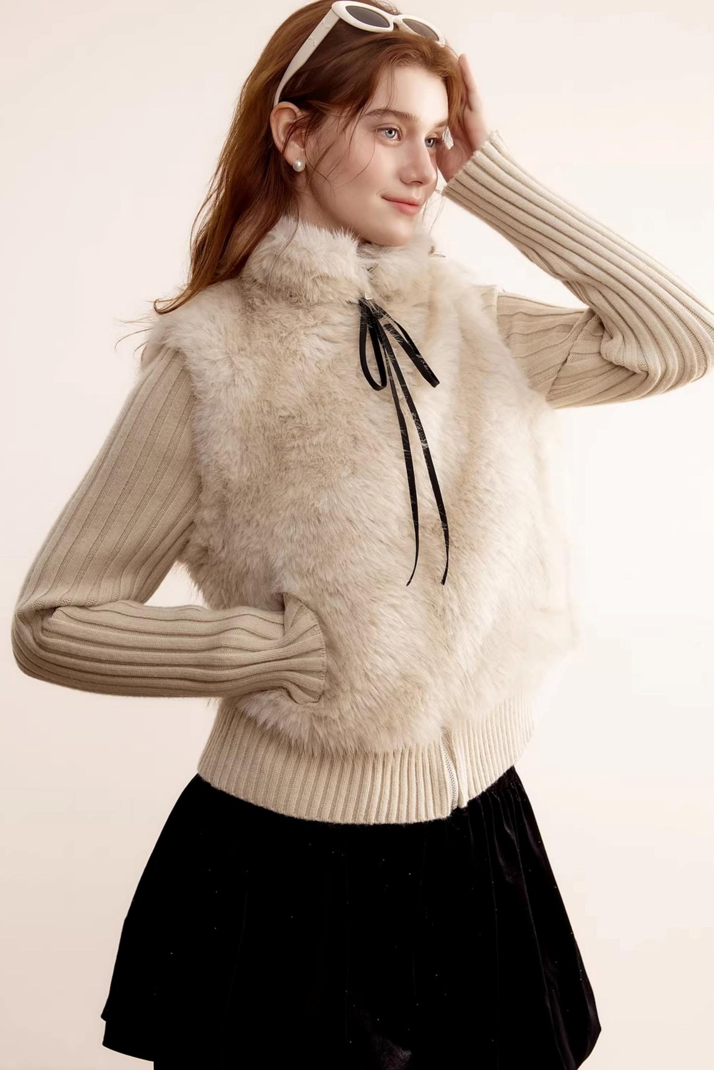 Detachable Sleeve Fur Coat