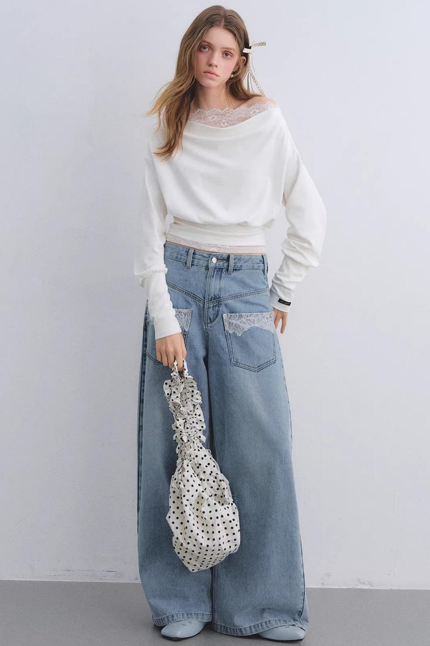 Lace Patchwork Turtleneck Top