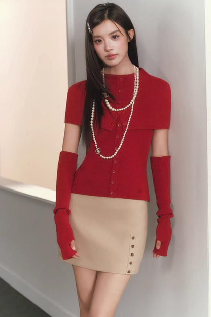 Slim-Fit Knit Cardigan Set-Up