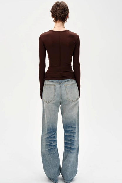 Versatile Knitted Striped Wool Base Shirt