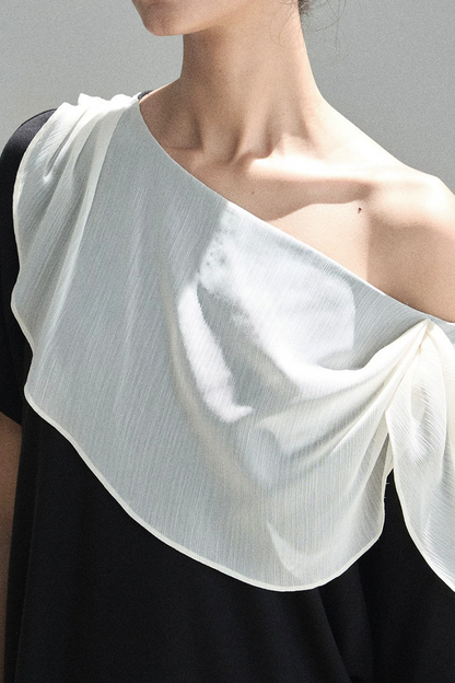 Black and White Off-Shoulder Top