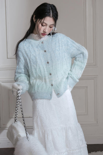 Gradient Wool Cardigan