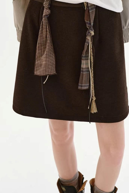 Thickened Knit Patchwork Skirt