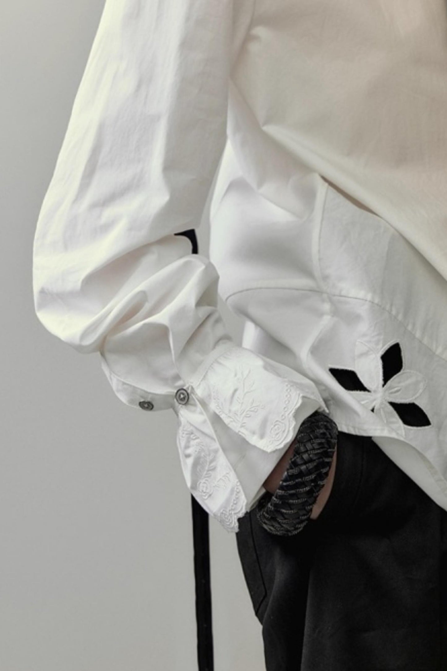 Lace Floral Embroidery Shirt Set-Up