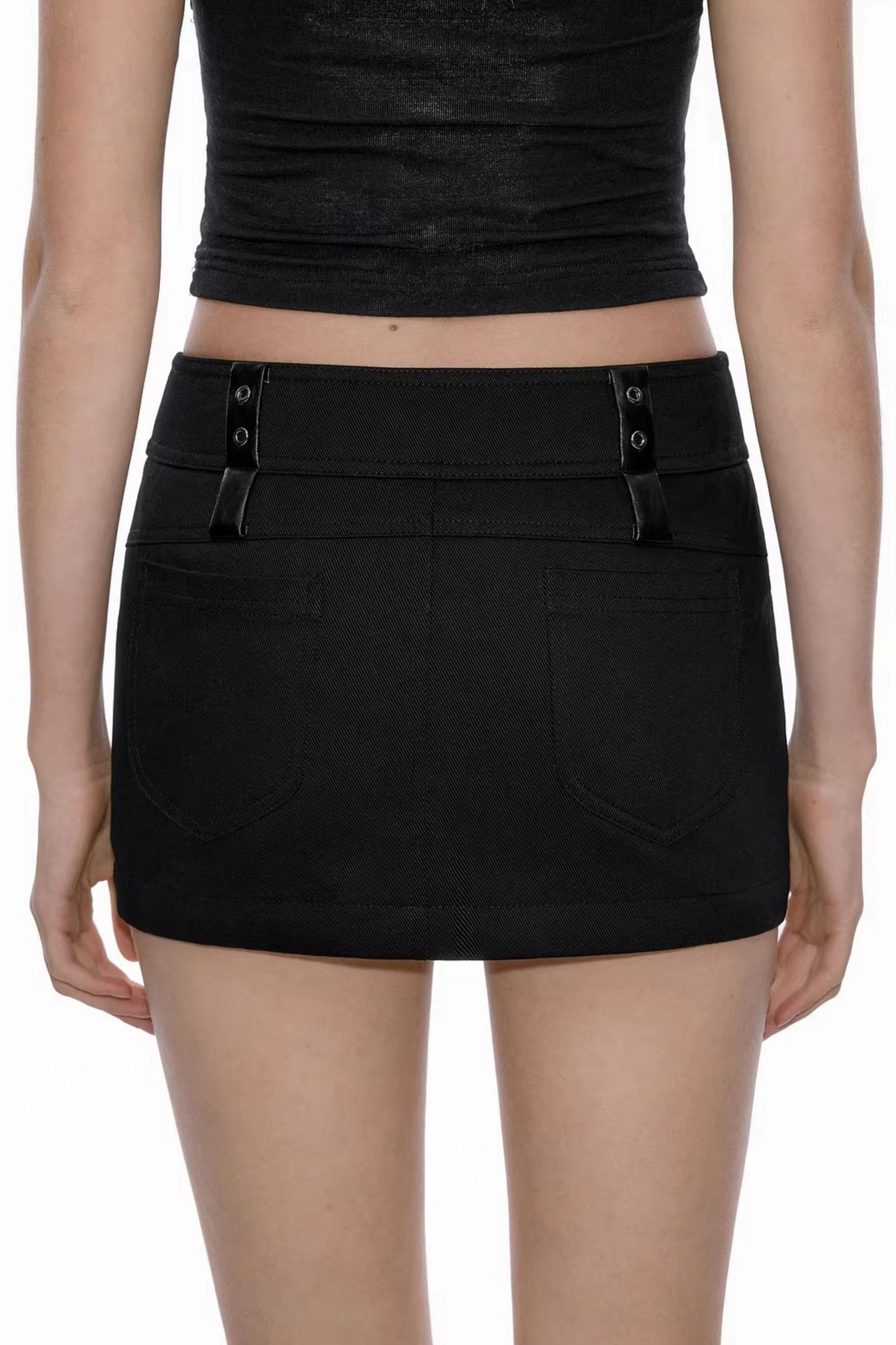 Retro Textured Structured Skirt