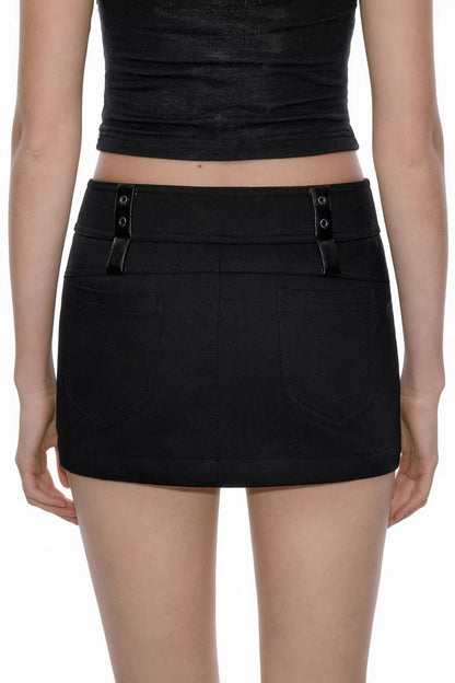 Retro Textured Structured Skirt