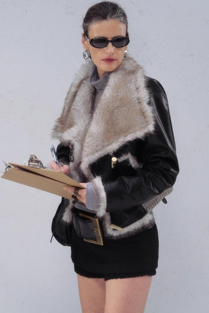 Vintage Leather Patchwork Jacket