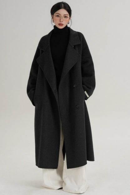 Elegant Charcoal Wool Coat