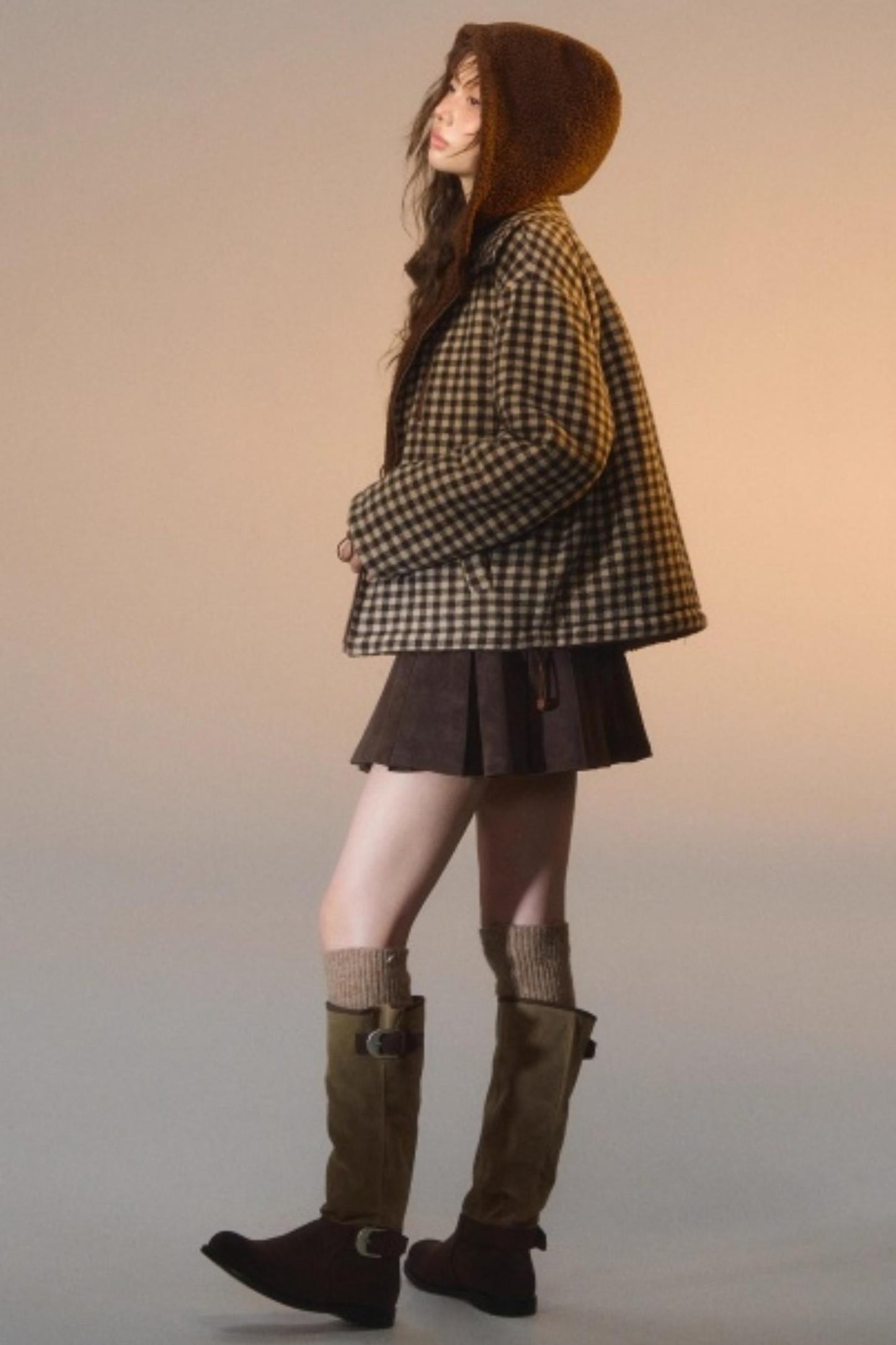 Reversible Plaid Patchwork Fleece Jacket