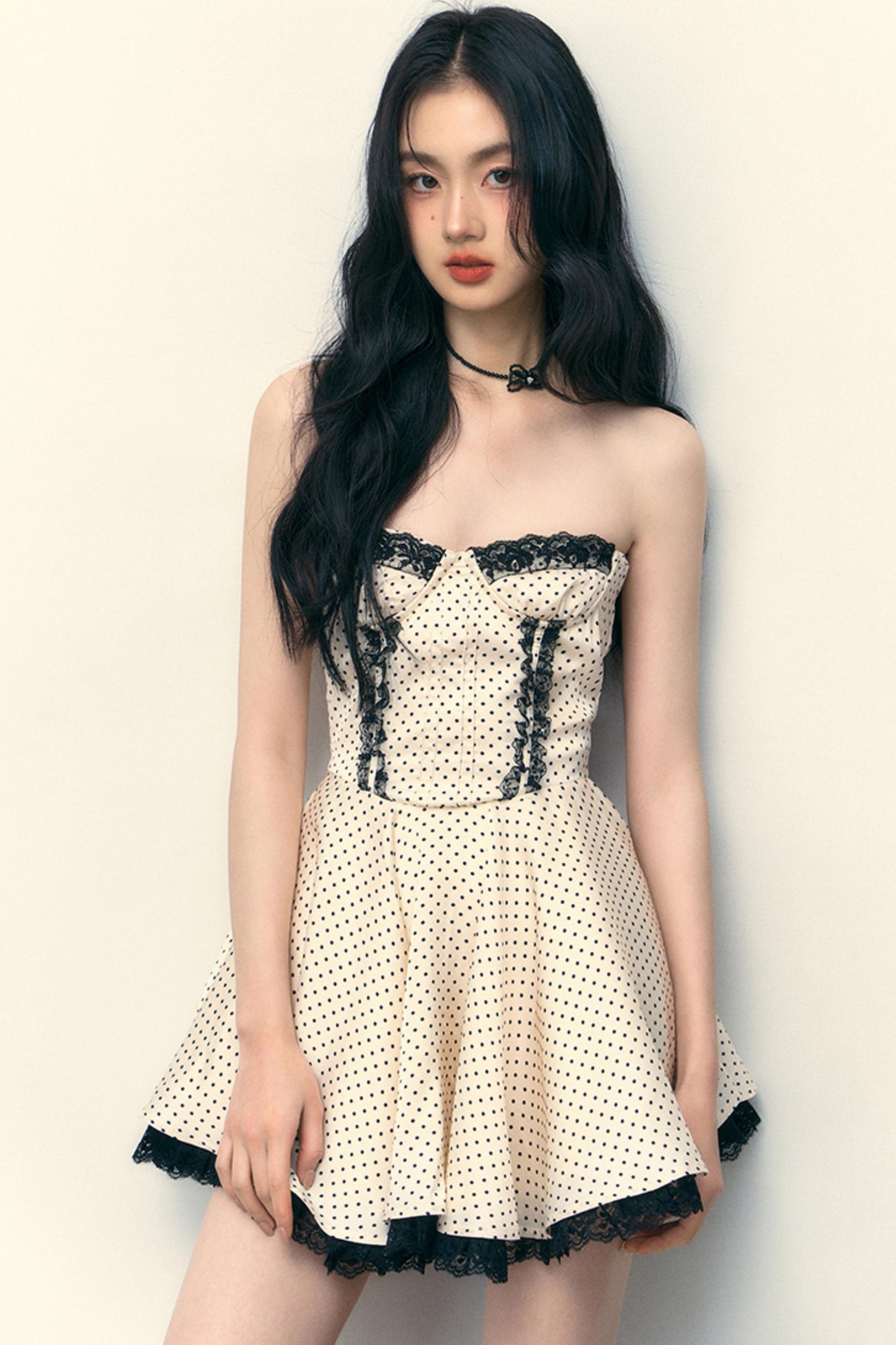Polka Dot Lace Puff Dress