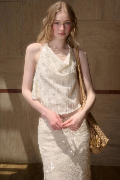 Celestial Slouchy Suit With Knit Skirt Set-Up