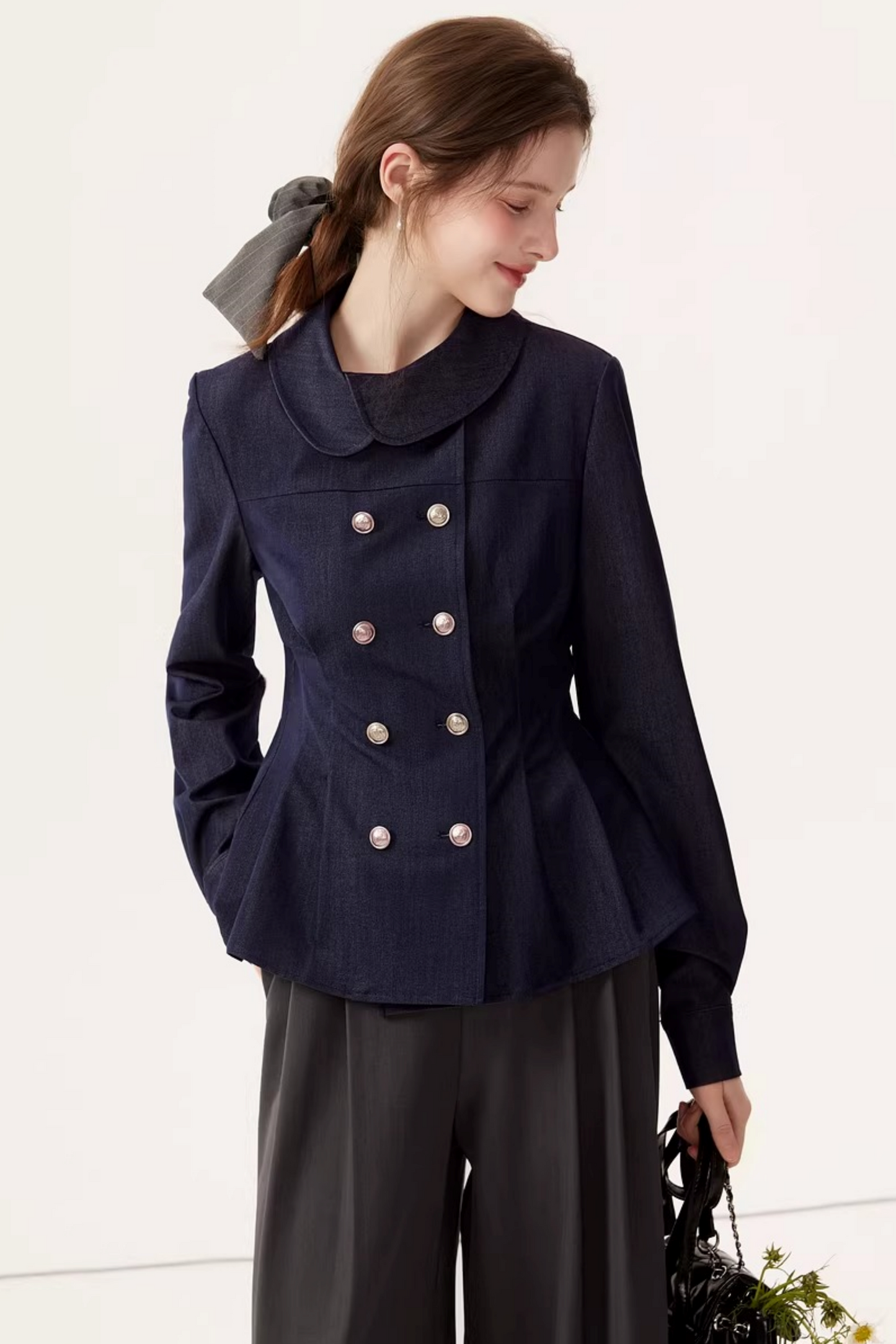 Vintage Faux Denim Blouse