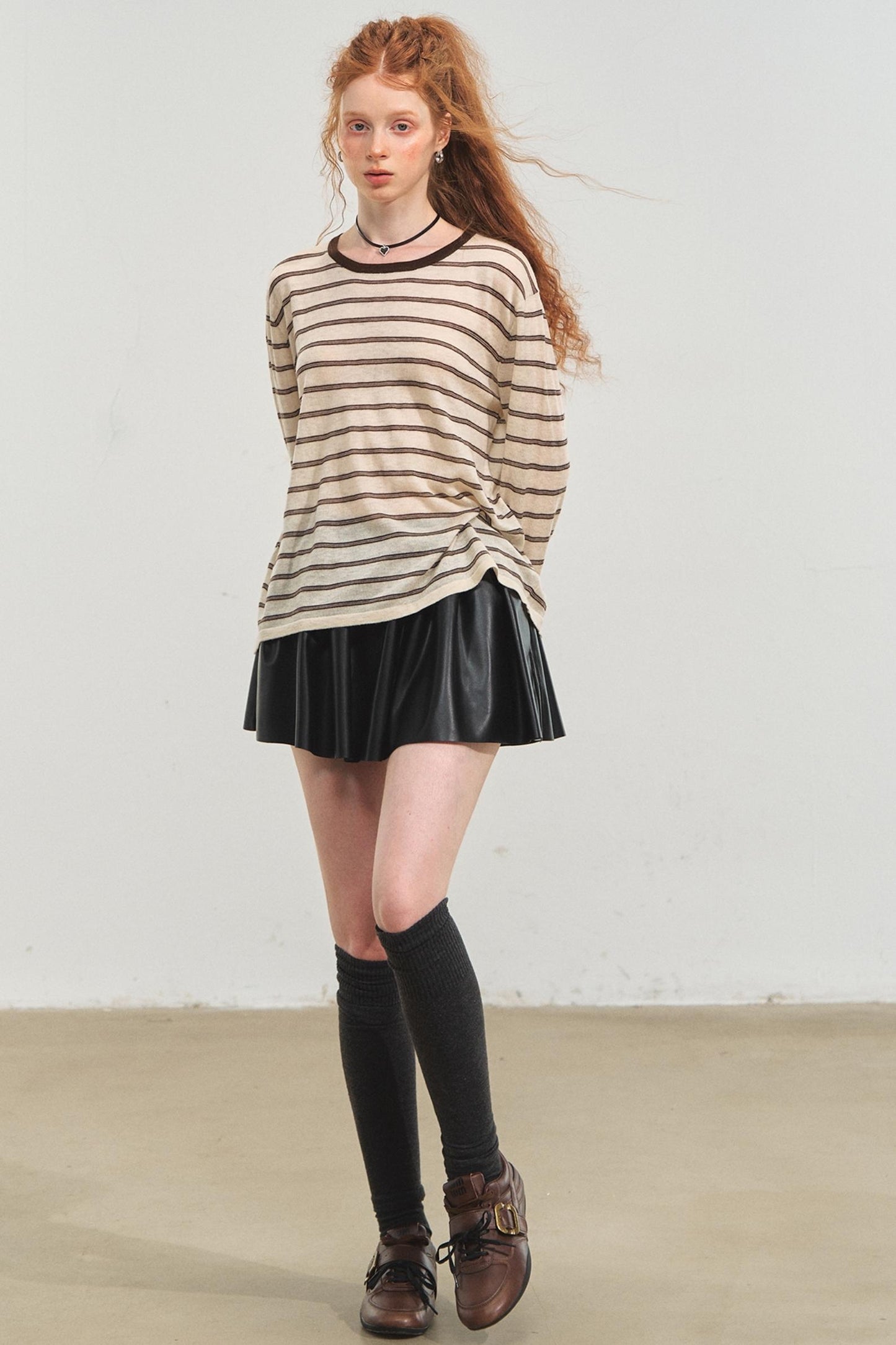 Vintage Striped Gray Knit Top