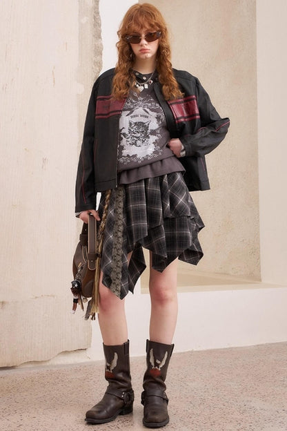 Luxury Rose Embroidered Leather Jacket