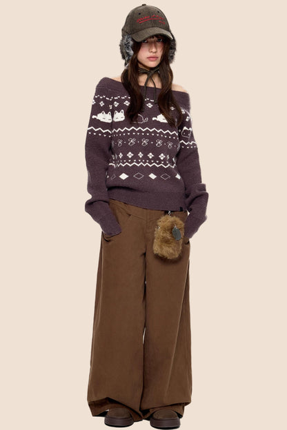 Fair Island Print Knit Sweater