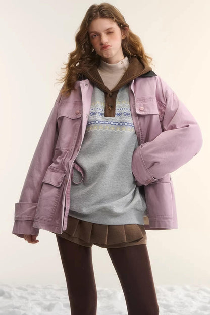 Fair Isle Hooded Top